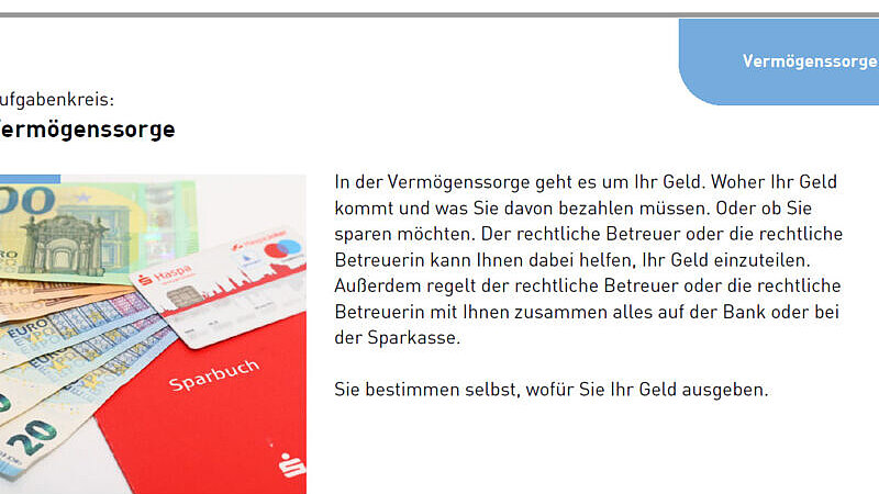 Bild und Text "Vermögenssorge"