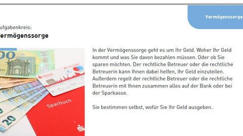 Bild und Text "Vermögenssorge"