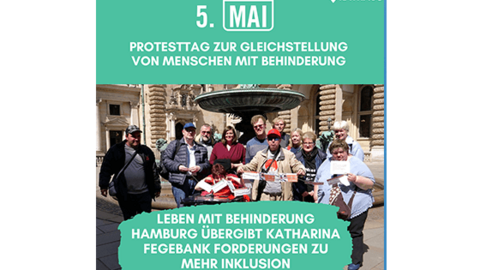 Plakat zum 5.Mai, dem Protesttag zur Gleichstellung von Menschen mit Behinderung 