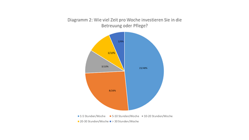 Diagramm Zeit pro Woche für Betreuung/Pflege